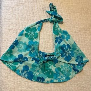 Cute tie front blue Zara top